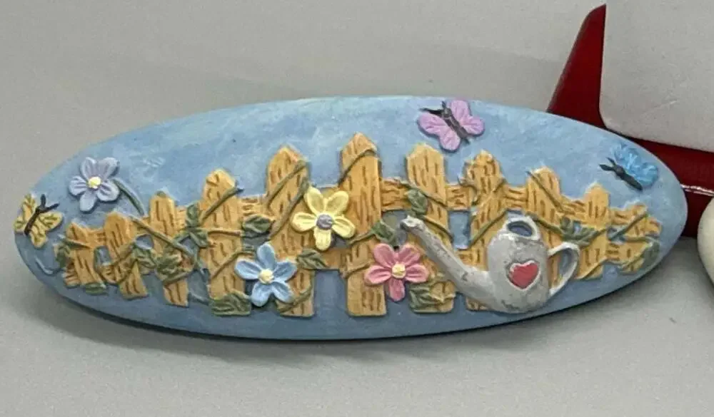 Lot of 3 B&B 3D Hair Barrettes Sculpted Garden Nature Floral Cottagecore Vtg